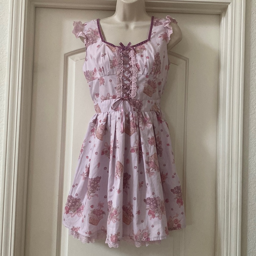 NWOT Liz Lisa Grape Rose Summer Spring Dress Kawaii Cottagecore